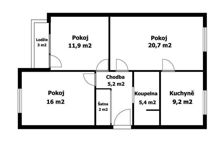 Pronájem bytu 3+1, Nýřany, Antonína Uxy, 76 m2