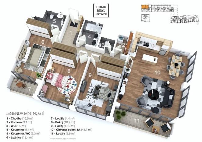 Prodej bytu 4+kk, Praha - Karlín, Za Karlínským přístavem, 137 m2