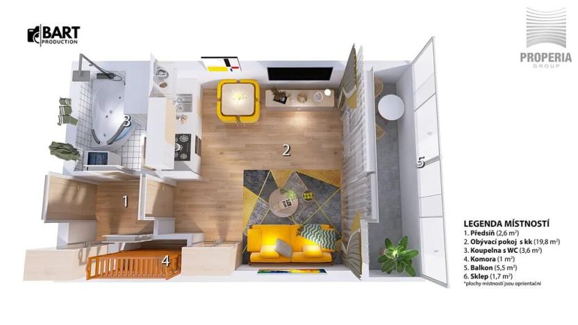 Pronájem bytu 1+kk, Brno, Švermova, 30 m2