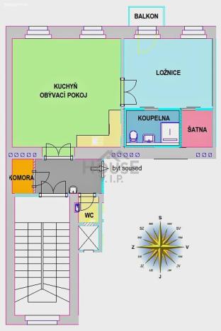 Pronájem bytu 2+kk, Praha - Vinohrady, Na Smetance, 56 m2
