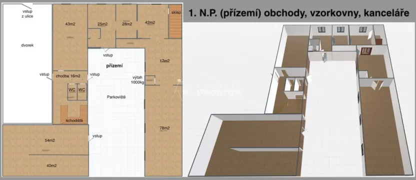 Pronájem obchodního prostoru, Jirny, Tovární, 350 m2