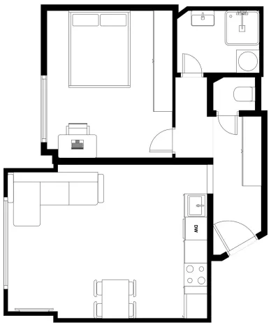 Pronájem bytu 2+kk, Praha - Žižkov, Jeseniova, 45 m2