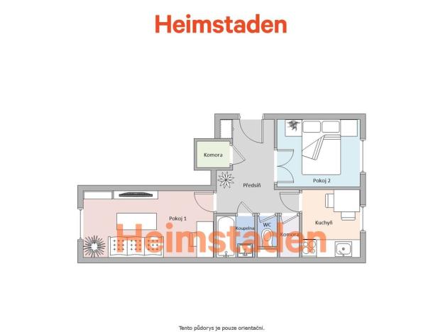 Pronájem bytu 2+1, Ostrava - Poruba, Bohuslava Martinů, 54 m2