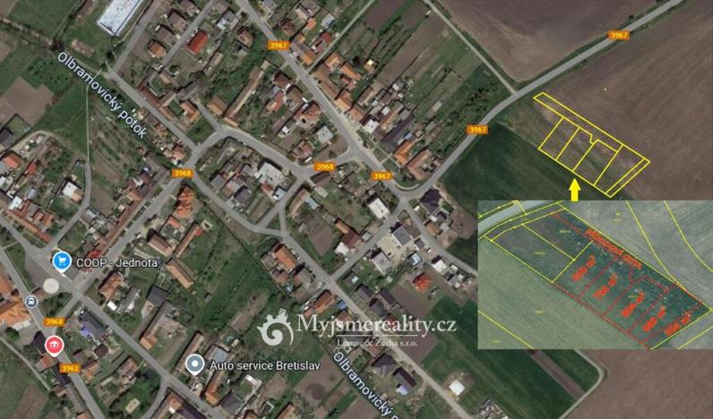 Prodej pozemku pro bydlení, Olbramovice, 4447 m2