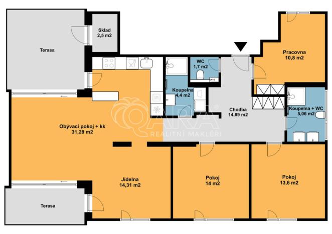 Pronájem bytu 4+kk, Roztoky, Václava Havla, 113 m2