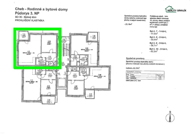 Prodej bytu 2+kk, Cheb, Na Nivách, 58 m2