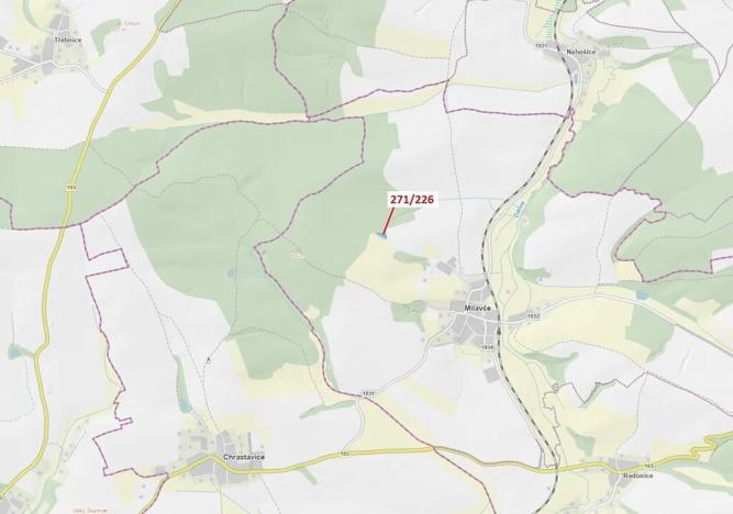 Dražba lesa, Milavče, 1643 m2