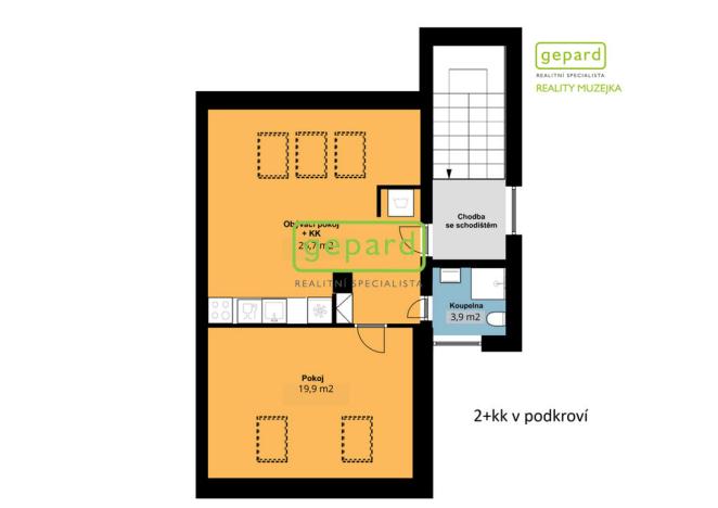 Pronájem bytu 2+kk, Brno - Židenice, Nopova, 51 m2