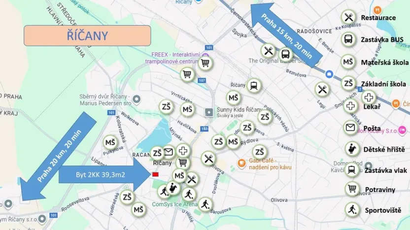 Prodej bytu 2+kk, Říčany, Rooseveltova, 39 m2