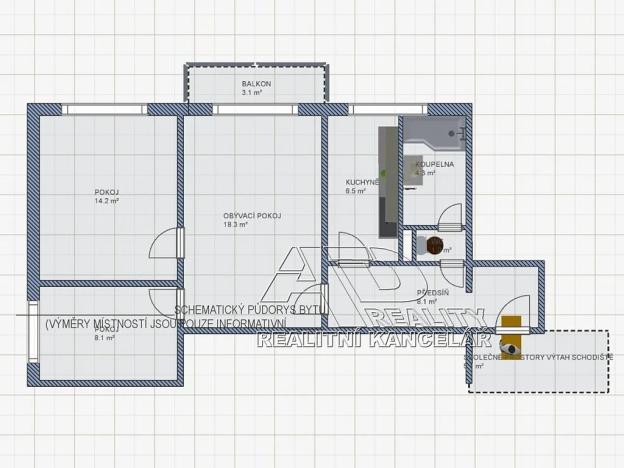 Prodej bytu 3+kk, České Budějovice, L. M. Pařízka, 62 m2