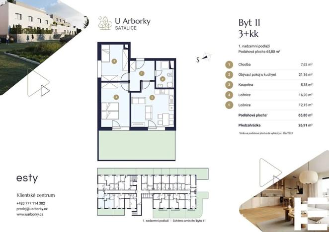 Prodej bytu 3+kk, Praha - Satalice, Za Novákovou zahradou, 66 m2
