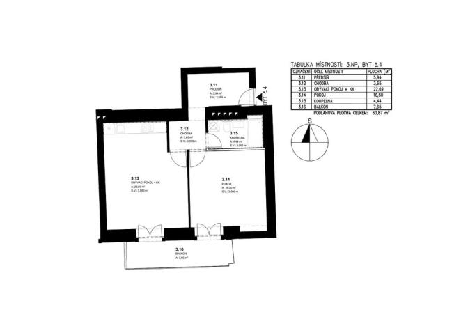Pronájem bytu 2+kk, Praha - Smíchov, Pivovarská, 53 m2
