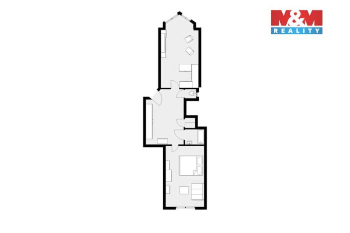 Pronájem bytu 2+kk, Praha - Nusle, Jaromírova, 63 m2