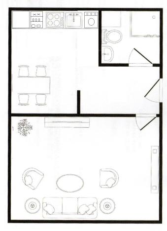 Pronájem bytu 1+1, Napajedla, Nábřeží, 31 m2