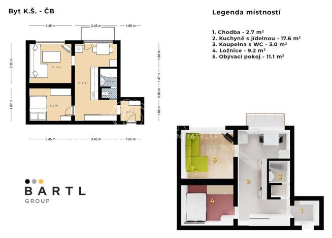 Pronájem bytu 2+1, České Budějovice - České Budějovice 2, K. Šafáře, 47 m2