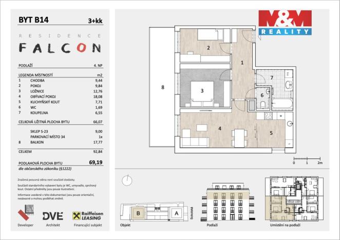 Prodej bytu 3+kk, Mělník, Sokolská, 66 m2