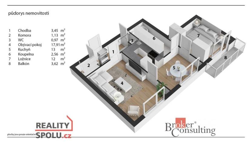 Prodej bytu 2+1, Rychnov nad Kněžnou, Na Trávníku, 62 m2
