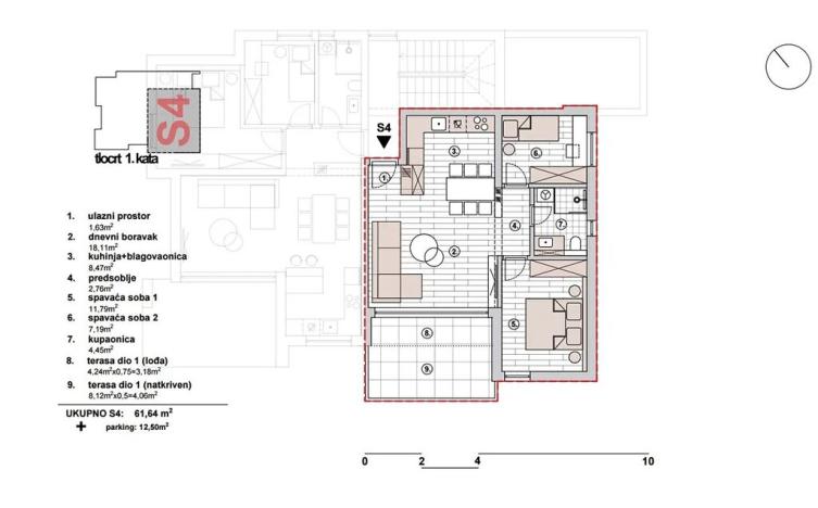 Prodej bytu 3+kk, Primošten, Chorvatsko, 66 m2