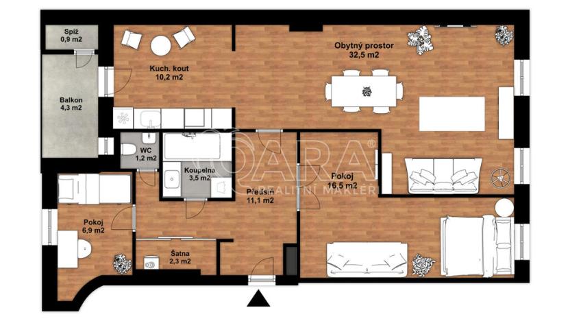 Pronájem bytu 3+kk, Praha - Smíchov, Pavla Švandy ze Semčic, 89 m2