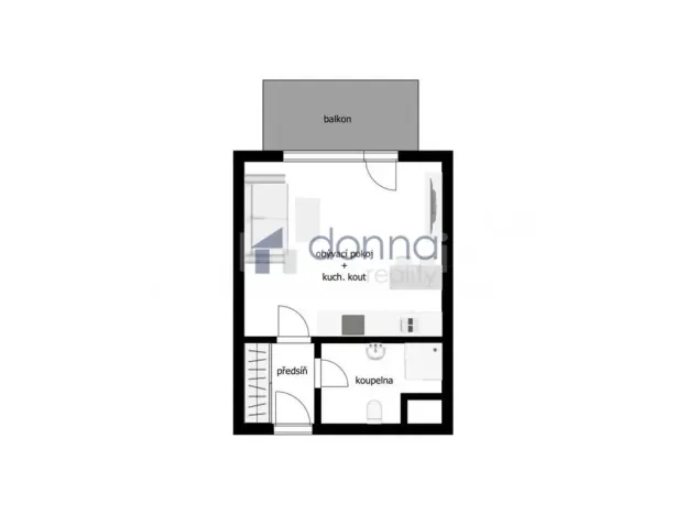 Pronájem bytu 1+kk, Praha, Do zahrádek I, 40 m2