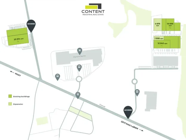 Pronájem skladu, Krupka, Eduarda Proppera, 12500 m2