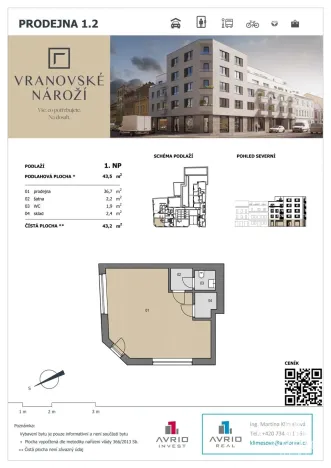 Prodej obchodního prostoru, Brno - Husovice, Vranovská, 43 m2
