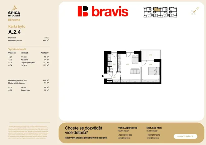 Prodej bytu 2+kk, Brno, 45 m2