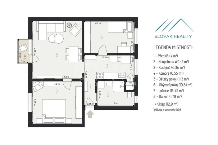 Prodej bytu 3+1, Fulnek, Kpt. Jaroše, 67 m2