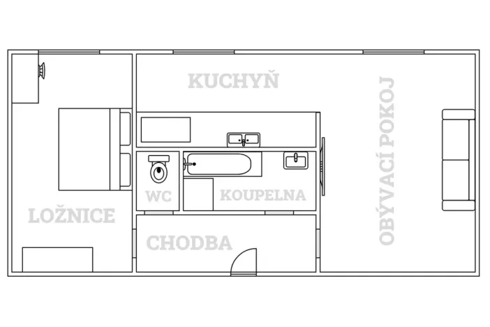 Pronájem bytu 2+1, Štětí, Školní, 54 m2
