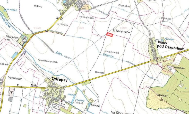 Prodej pole, Odřepsy, 7161 m2