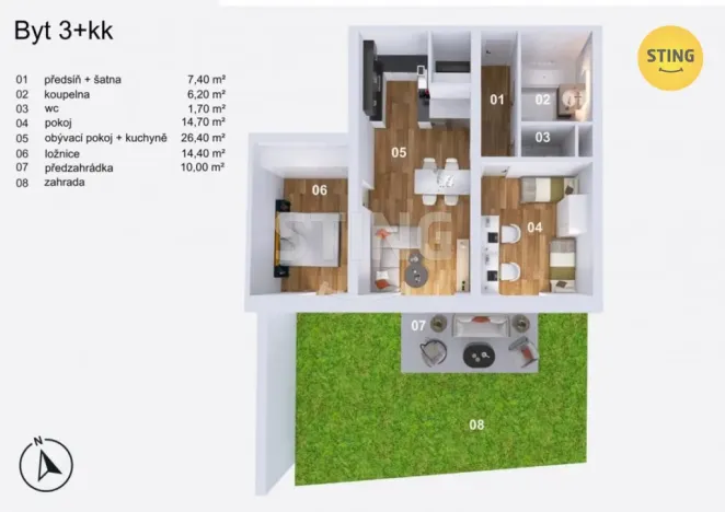 Prodej bytu 3+kk, Opava, Slezská, 71 m2