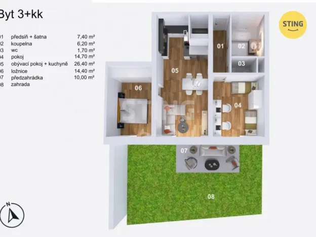 Prodej bytu 3+kk, Opava, Slezská, 71 m2