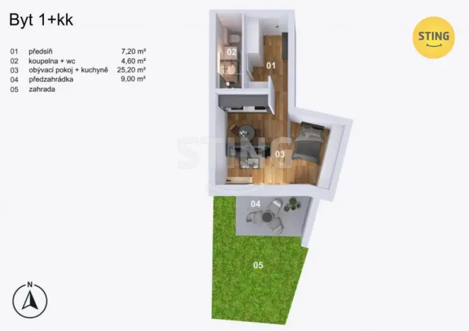 Prodej bytu 1+kk, Opava, Slezská, 37 m2