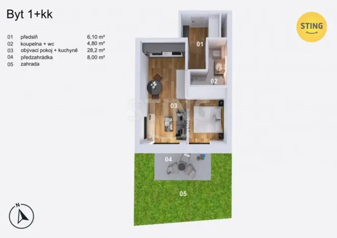 Prodej bytu 1+kk, Opava, Slezská, 39 m2