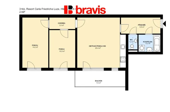 Pronájem kanceláře, Brno, Hlinky, 66 m2