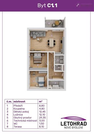 Prodej bytu 3+kk, Letohrad, U Biatlonu, 72 m2