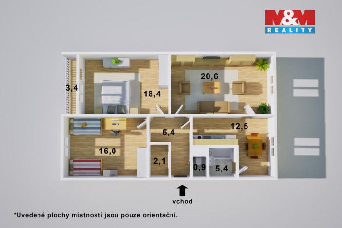 Prodej bytu 3+1, Děčín - Děčín VI-Letná, Krásnostudenecká, 81 m2