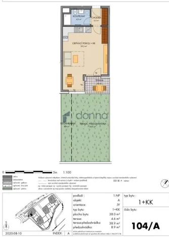 Pronájem bytu 1+kk, Praha, U Sluncové, 38 m2