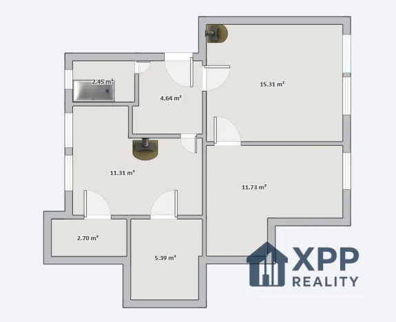 Prodej bytu 2+1, Loučovice, 52 m2