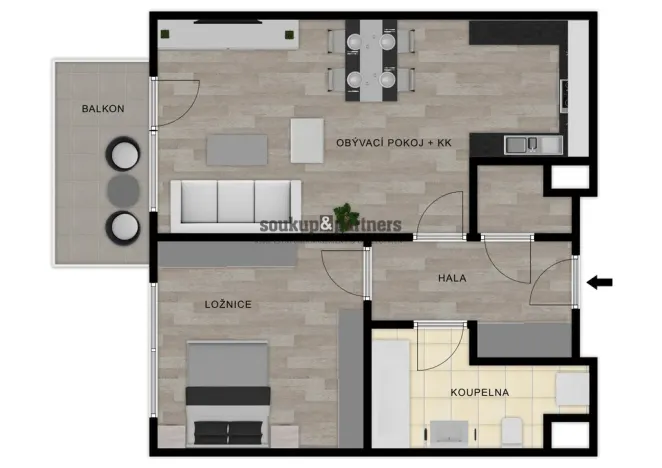 Pronájem bytu 2+kk, Praha - Prosek, Čakovická, 54 m2