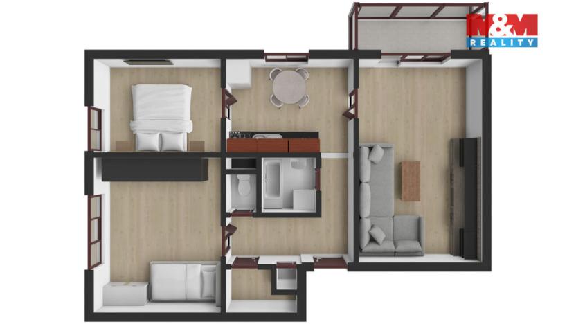 Pronájem bytu 3+1, Kadov - Lnářský Málkov, 68 m2