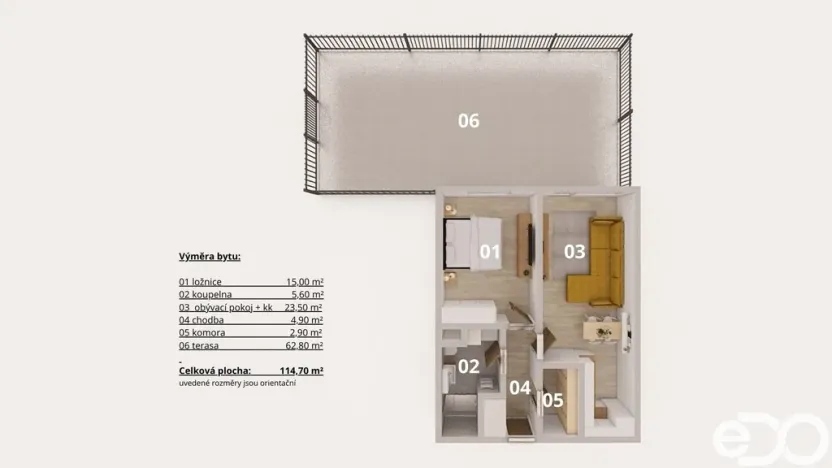 Prodej bytu 2+kk, Poděbrady, Nerudova, 52 m2