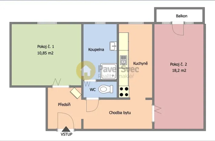 Pronájem bytu 2+1, Strakonice - Strakonice I, Dr. Jiřího Fifky, 52 m2