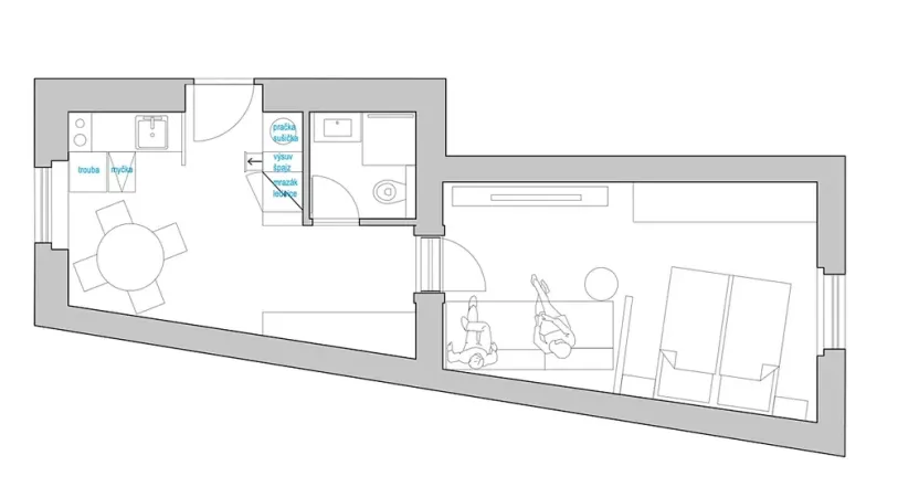 Prodej bytu 1+1, Praha - Smíchov, Holečkova, 36 m2