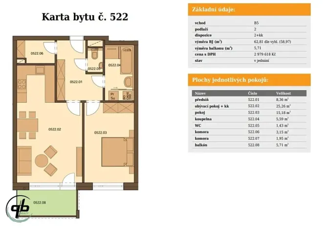 Prodej bytu 2+kk, Frýdek-Místek, Nové Dvory-Podhůří, 61 m2