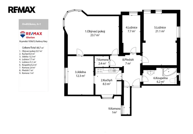 Prodej bytu 4+1, Karlovy Vary, Ondříčkova, 87 m2