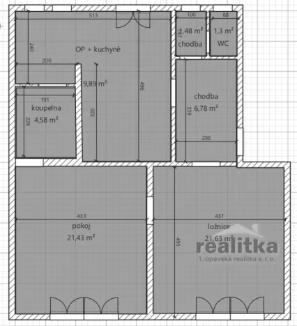 Prodej bytu 3+1, Opava - Předměstí, Krnovská, 67 m2