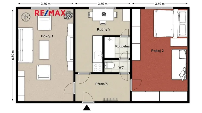 Prodej bytu 2+1, Plzeň, Majakovského, 60 m2