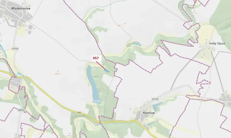 Dražba lesa, Mladoňovice, 2344 m2