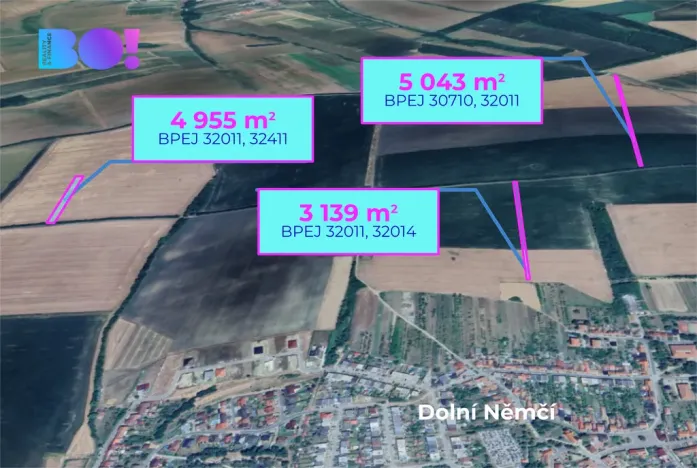 Prodej pole, Dolní Němčí, 16693 m2